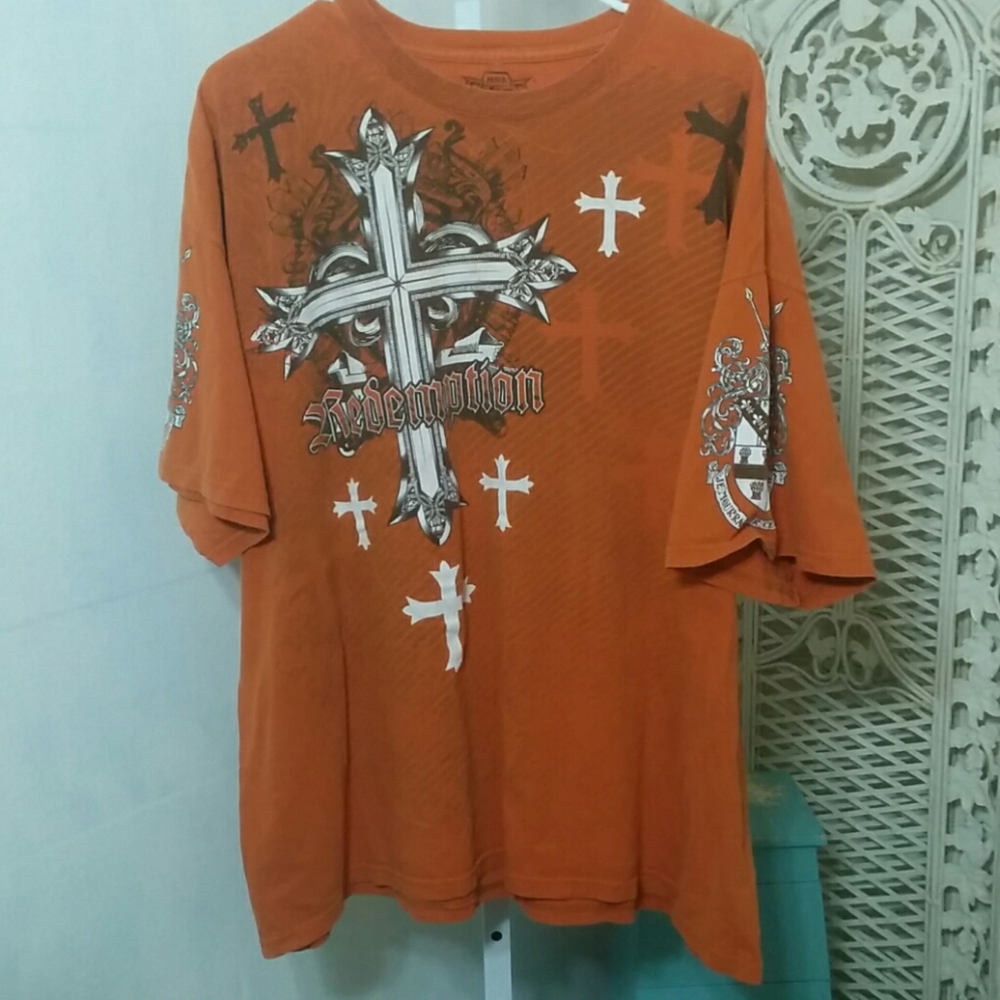 MMA Elite Orange Rust Large Graphic Shirt Size 2XL